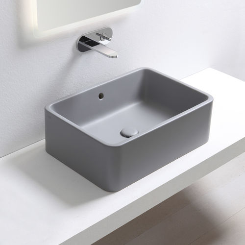 Lavabo da appoggio - Shui comfort - Brina - Ceramica Cielo - in ceramica / rettangolare / senza foro