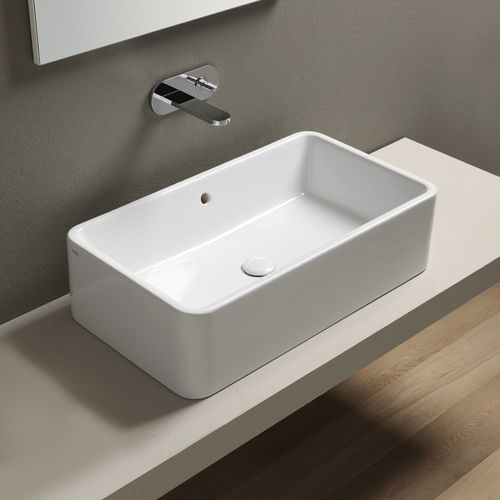 Lavabo da appoggio - Shui Comfort, Talco - Ceramica Cielo - in ceramica / rettangolare / senza foro