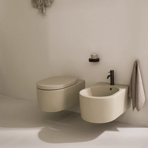 WC sospeso - Otis 362 - Ceramica Cielo - in ceramica / ovale / beige