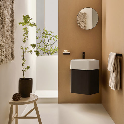 Mobile lavabo a muro - Kanto 370 - Ceramica Cielo - in legno / contemporaneo / con sportello