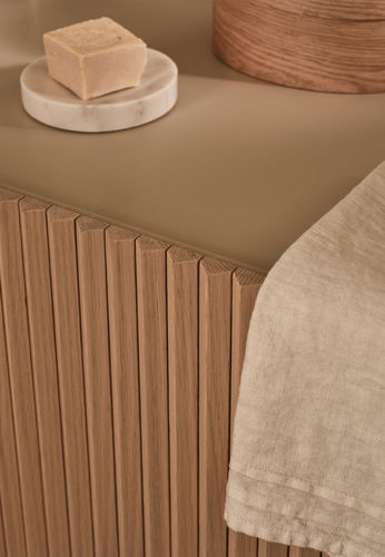 Mobile lavabo doppio - DELFO PIANO 375 - Ceramica Cielo - a muro / in legno / in metallo