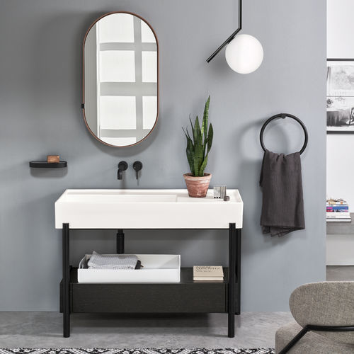 Mobile lavabo da appoggio - Plinio - Ceramica Cielo - in legno / in ceramica / non specificato