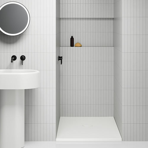 Piatto doccia ultrapiatto - INFINITO NEW - H3 - Ceramica Cielo - in ceramica / su misura / bianco