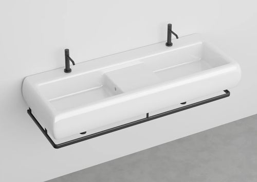 Lavabo sospeso - Teseo 140 - Ceramica Cielo - in ceramica / con scaffale integrato / rettangolare