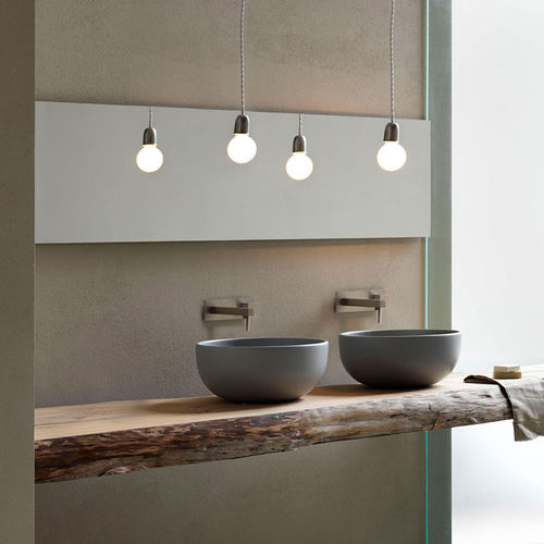 Lavabo da appoggio - SHUI - BRINA - Ceramica Cielo - in ceramica / con specchio regolabile / rotondo