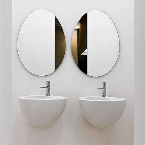 Lavabo sospeso - LE GIARE - TALCO - Ceramica Cielo - in ceramica / con specchio regolabile / ovale