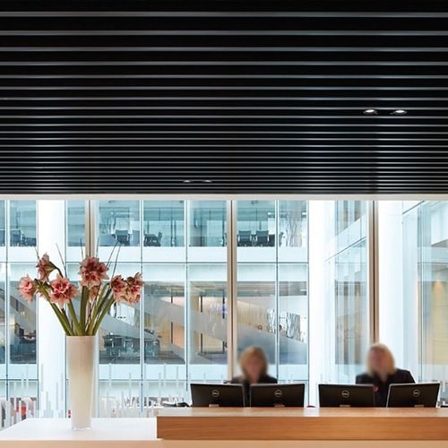Baffle acustico in acciaio - Luxalon® Tavola™ Straight - Hunter Douglas Architectural - da soffitto / rettangolare / decorativo