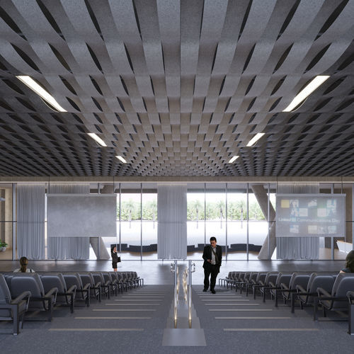 Soffitto in feltro - HeartFelt® Origami - Hunter Douglas Architectural - a quadrotte / per ufficio / per sala conferenze