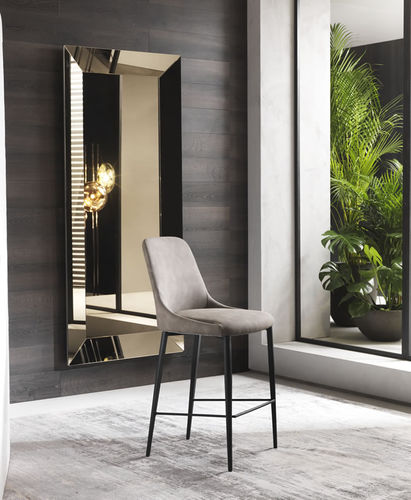 Sedia alta contemporanea - SOFIA - Riflessi - da interno / in tessuto / con supporto in metallo cromato