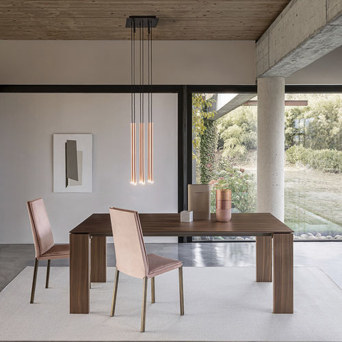 Tavolo contemporaneo - ATLANTE - Riflessi - in legno / con supporto in legno / rettangolare