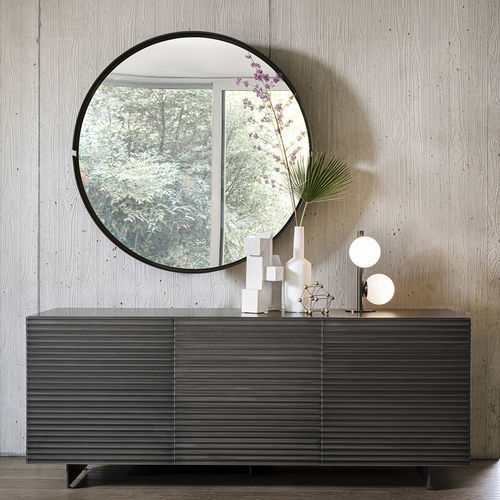 Credenza contemporanea - OLA - Riflessi - in legno laccato / in vetro / in ceramica