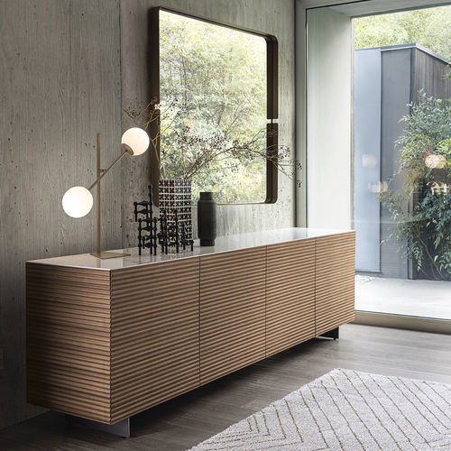 Credenza contemporanea - DOLCE VITA - Riflessi - in noce / in cristallo / in marmo