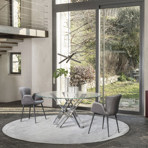 Tavolo contemporaneo - SHANGAI LIMITED EDITION PIANO DIAMANTE - Riflessi - in cristallo / in metacrilato / rotondo