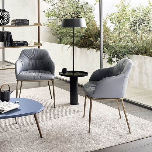 Sedia contemporanea - CHIC COMFORT  - Riflessi - da interno / in tessuto / con supporto in acciaio
