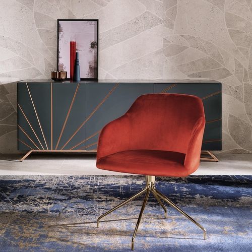 Sedia contemporanea - SOFIA  - Riflessi - da interno / in tessuto / con supporto in acciaio