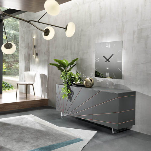 Credenza contemporanea - SOLARIS - Riflessi - in legno laccato / con ante battenti / a slitta