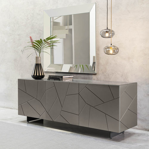 Credenza contemporanea - SEGNO - Riflessi - in legno laccato / con ante battenti / a slitta