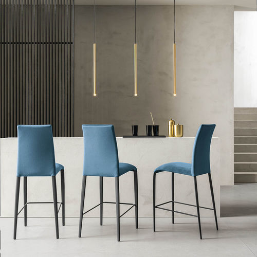 Sedia alta contemporanea - VITTORIA - Riflessi - da interno / in tessuto / con supporto in acciaio