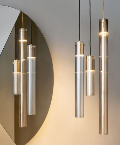 Lampada a sospensione - TUBE SS - Riflessi - in metallo / in vetro / contemporanea