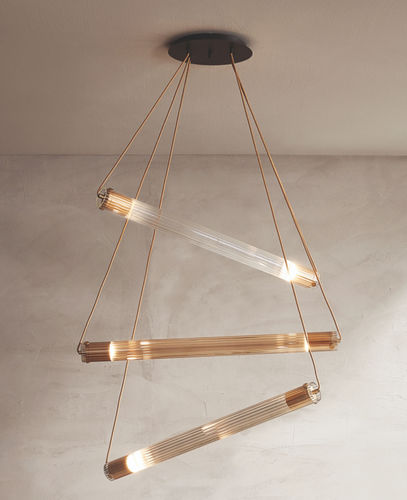 Lampada a sospensione - TUBE S3 - Riflessi - in metallo / in vetro / contemporanea