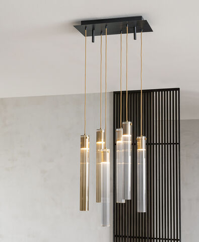 Lampada a sospensione - TUBE S6 - Riflessi - in metallo / in vetro / contemporanea