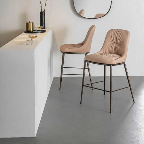 Sedia alta contemporanea - CHIC - Riflessi - da interno / in tessuto / in pelle