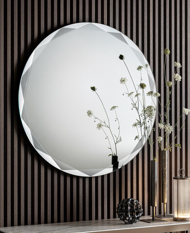 Specchio a muro - GIOIELLO - Riflessi - contemporaneo / rotondo / argentato
