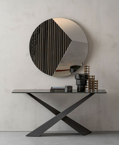 Consolle contemporanea - LIVING - Riflessi - in legno tinto / in vetro temprato / in cristallo