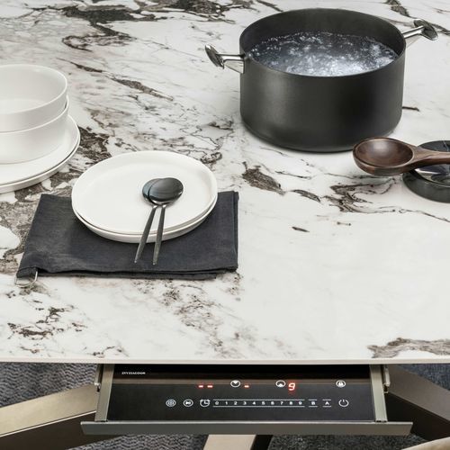 Tavolo con piastra di cottura - SHANGAI PIANO COTTURA - Riflessi - contemporaneo / in ceramica / con supporto in alluminio dipinto