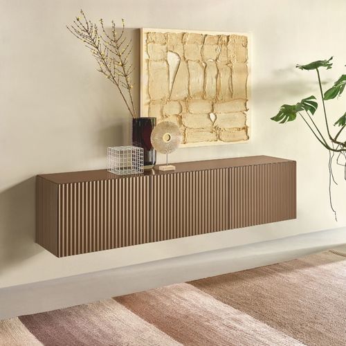 Credenza a muro - ONDA - Riflessi - moderna / in legno laccato / con ripiano