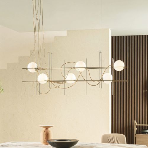 Lampadario moderno - IRON S4-S6 - Riflessi - in metallo / con 4 punti luce / da 6 lampadine