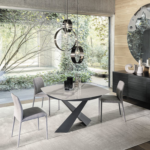 Tavolo contemporaneo - LIVING - Riflessi - in legno / in ceramica / con supporto in metallo