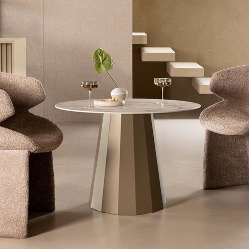 Tavolo da bistrot contemporaneo - BISTROT - Riflessi - in metallo verniciato / in ceramica / con supporto in metallo