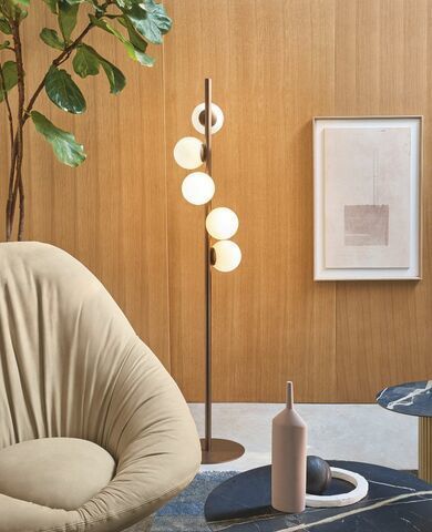 Lampada da terra - TWIST PT - Riflessi - in metallo verniciato / in vetro / contemporanea