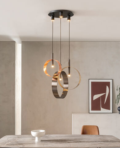 Lampada a sospensione - LED LOOP S3 - Riflessi - in metallo verniciato / contemporanea / con cavo