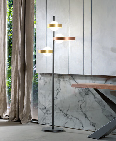Lampada da pavimento - BUBBLE PT Piantana - Riflessi - in metallo / in vetro / contemporanea