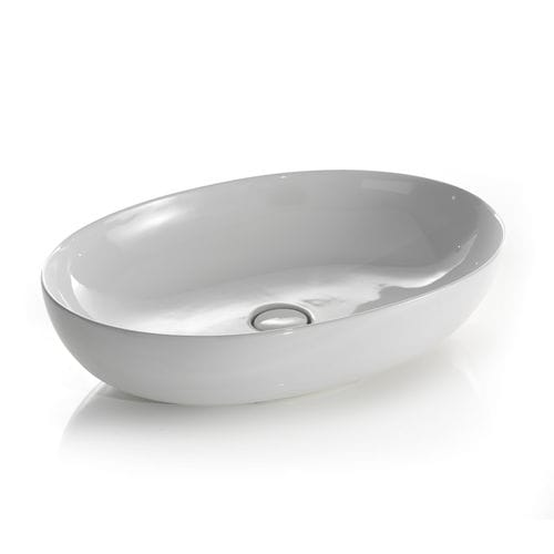 Lavabo da appoggio - L600 - A. e T. ITALIA - in ceramica / ovale / senza foro