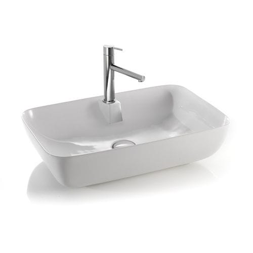 Lavabo da appoggio - L607 - A. e T. ITALIA - in ceramica / con miscelatore / rettangolare