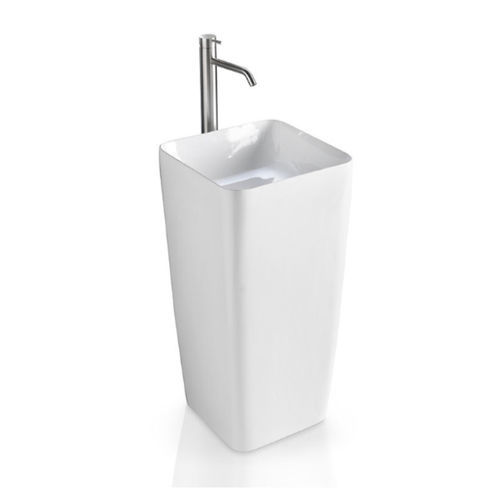 Lavabo autoportante - L506 - A. e T. ITALIA - in ceramica / quadrato / senza foro