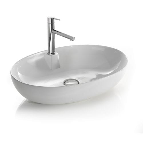 Lavabo da appoggio - L604 - A. e T. ITALIA - in ceramica / con miscelatore / ovale