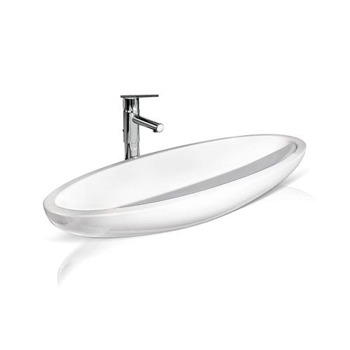 Lavabo da appoggio - L225 - A. e T. ITALIA - in ceramica / ovale / senza foro