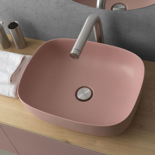 Lavabo da appoggio - L682 - A. e T. ITALIA - in ceramica / quadrato / senza foro