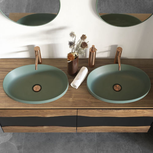 Lavabo da incasso - L657 - A. e T. ITALIA - in ceramica / con piano integrato / ovale