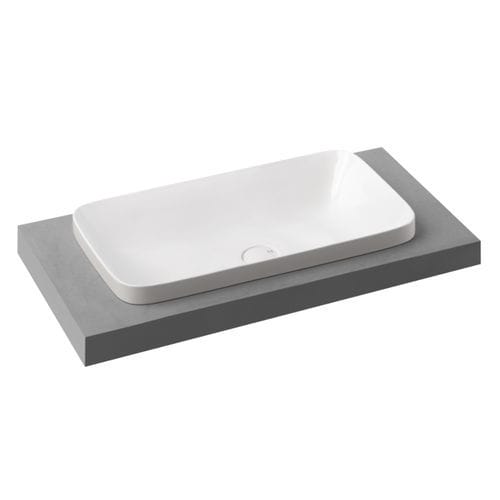 Lavabo da incasso - L665 - A. e T. ITALIA - in ceramica / con piano integrato / rettangolare