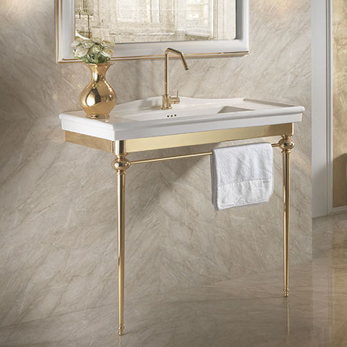 Lavabo sospeso - L490 - A. e T. ITALIA - in ceramica / con portasalviette integrato / rettangolare