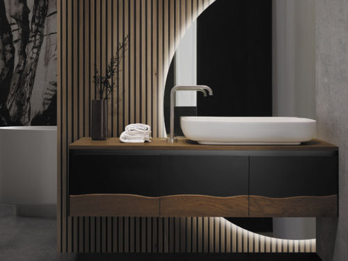 Mobile lavabo sospeso - C375 - A. e T. ITALIA - in legno / contemporaneo / senza ante
