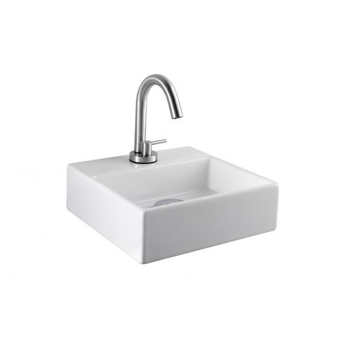 Lavandino sospeso - L318 - A. e T. ITALIA - quadrato / in ceramica