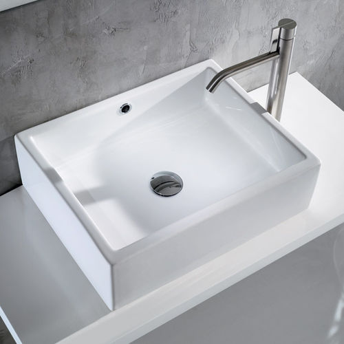 Lavabo da appoggio - L258 - A. e T. ITALIA - in ceramica / quadrato / senza foro