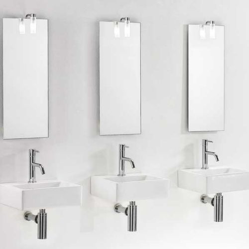Lavabo sospeso - L287 - A. e T. ITALIA - in ceramica / con specchio regolabile / rettangolare
