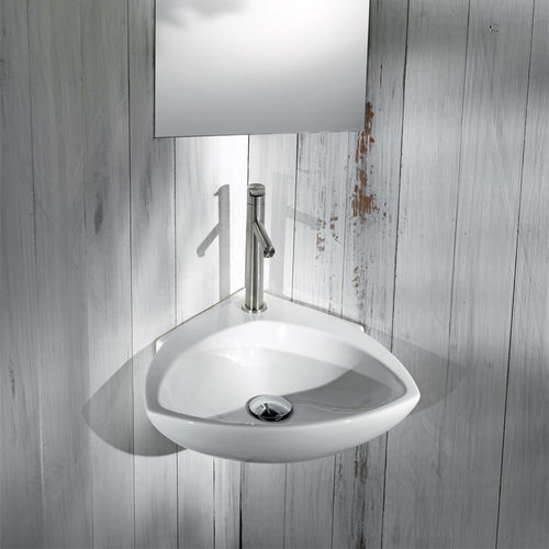 Lavabo sospeso - L236 - A. e T. ITALIA - in ceramica / con miscelatore / con specchio regolabile